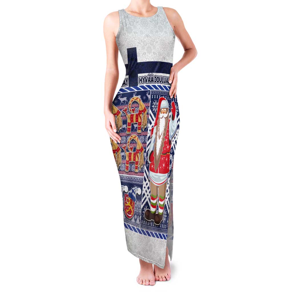 Yule Goat Joulupukki Finnish Christmas Tank Maxi Dress Scandinavian Pattern - Wonder Print Shop