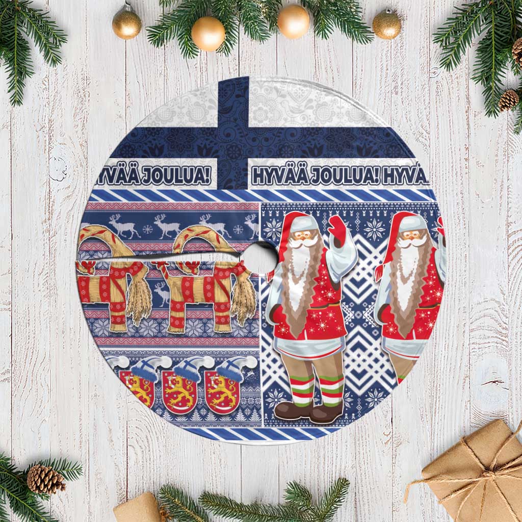 Yule Goat Joulupukki Finnish Christmas Tree Skirt Scandinavian Pattern - Wonder Print Shop