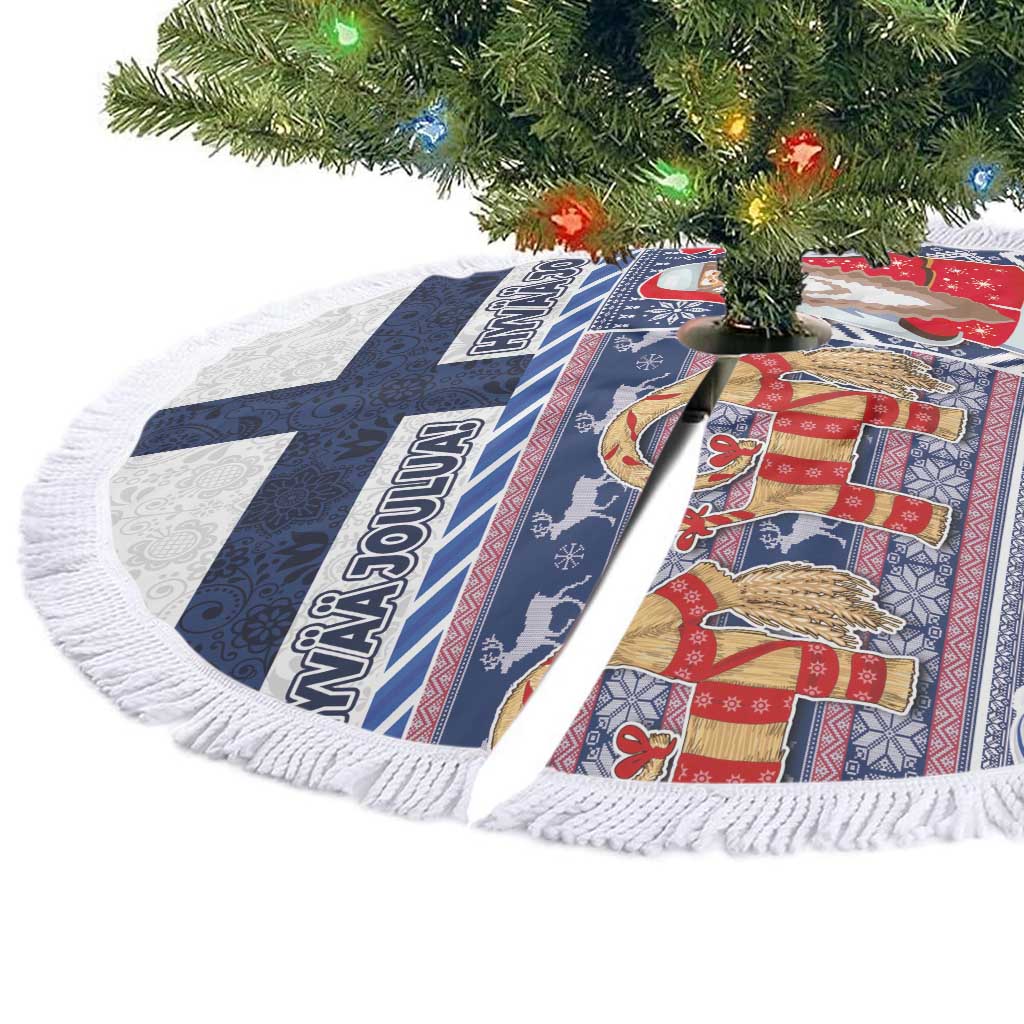 Yule Goat Joulupukki Finnish Christmas Tree Skirt Scandinavian Pattern - Wonder Print Shop