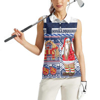 Yule Goat Joulupukki Finnish Christmas Women Sleeveless Polo Shirt Scandinavian Pattern - Wonder Print Shop