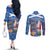 Santa Claus Thistle Scottish Christmas Couples Matching Off The Shoulder Long Sleeve Dress and Long Sleeve Button Shirt Tartan Pattern