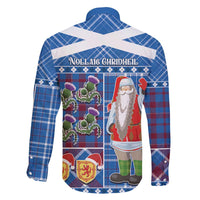 Santa Claus Thistle Scottish Christmas Family Matching Short Sleeve Bodycon Dress and Hawaiian Shirt Tartan Pattern - Wonder Print Shop