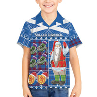 Santa Claus Thistle Scottish Christmas Family Matching Short Sleeve Bodycon Dress and Hawaiian Shirt Tartan Pattern - Wonder Print Shop