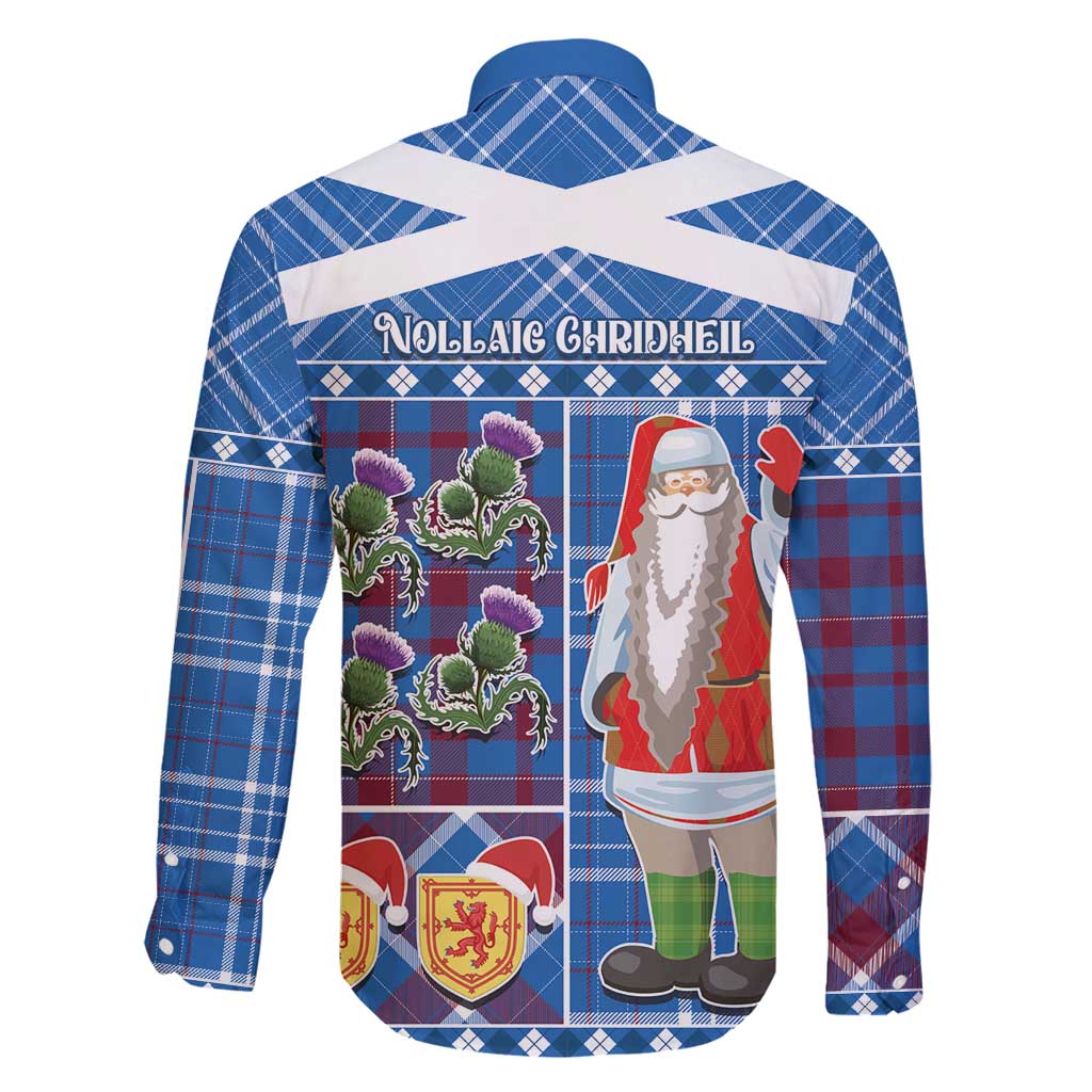 Santa Claus Thistle Scottish Christmas Family Matching Tank Maxi Dress and Hawaiian Shirt Tartan Pattern - Wonder Print Shop