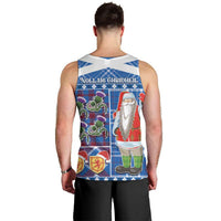 Santa Claus Thistle Scottish Christmas Men Tank Top Tartan Pattern - Wonder Print Shop