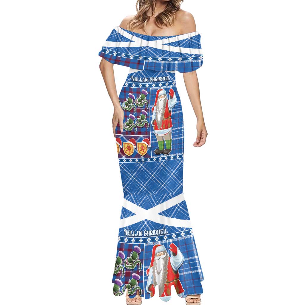 Santa Claus Thistle Scottish Christmas Mermaid Dress Tartan Pattern - Wonder Print Shop