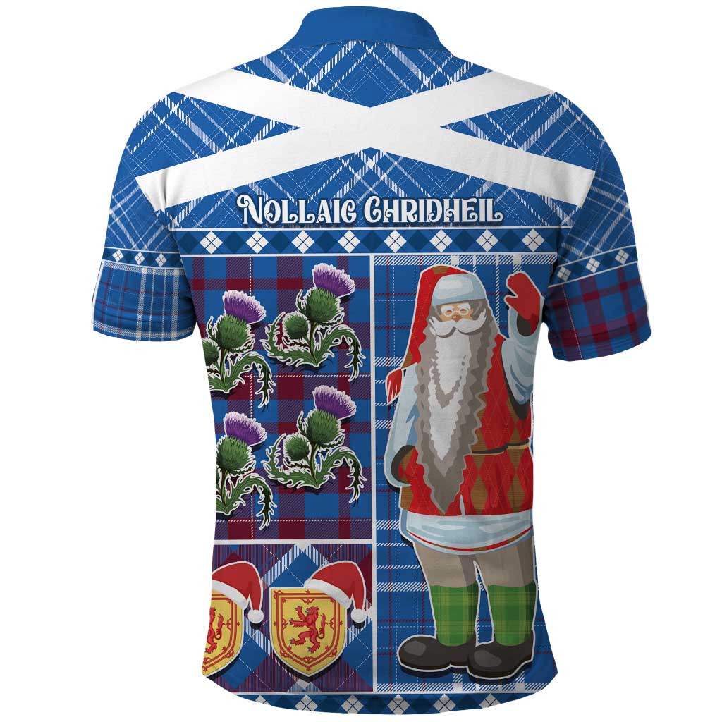 Santa Claus Thistle Scottish Christmas Polo Shirt Tartan Pattern - Wonder Print Shop
