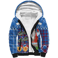 Santa Claus Thistle Scottish Christmas Sherpa Hoodie Tartan Pattern - Wonder Print Shop