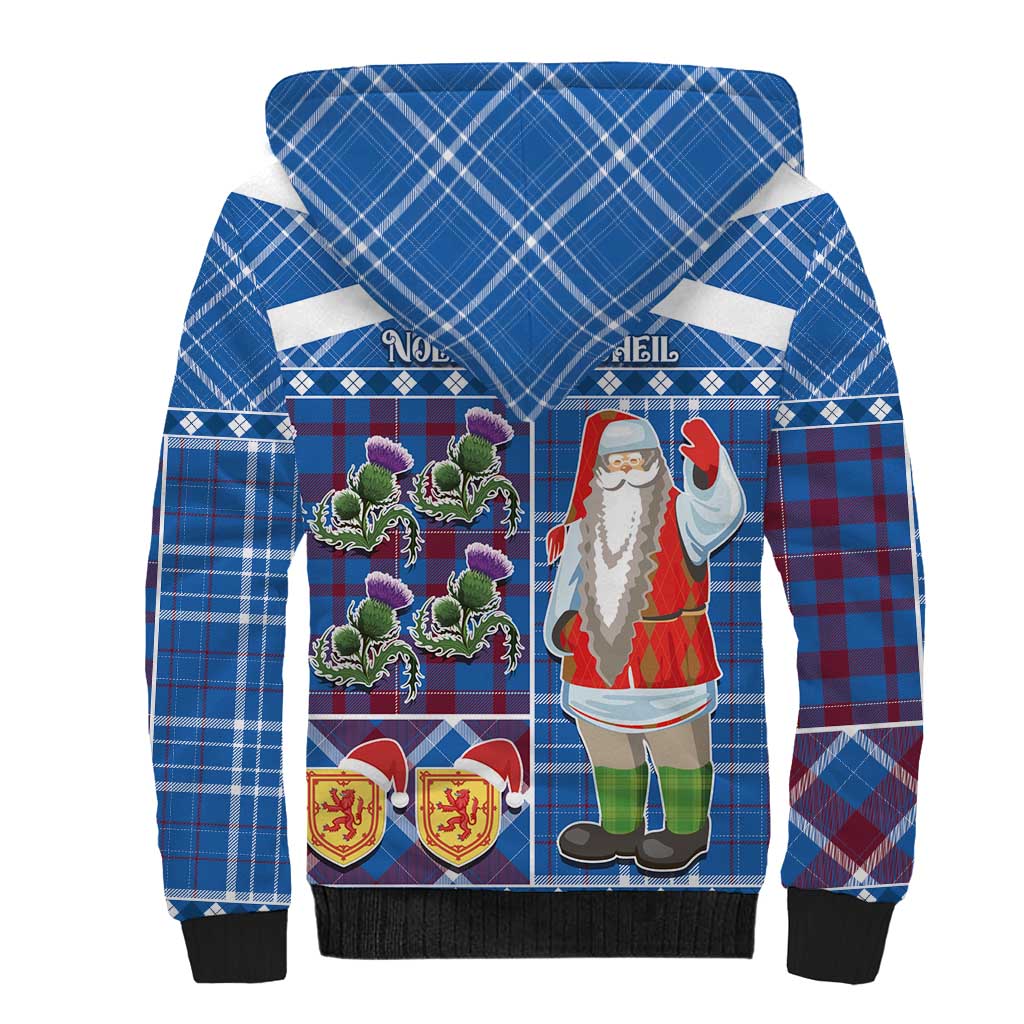Santa Claus Thistle Scottish Christmas Sherpa Hoodie Tartan Pattern - Wonder Print Shop