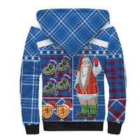 Santa Claus Thistle Scottish Christmas Sherpa Hoodie Tartan Pattern - Wonder Print Shop
