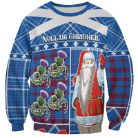 Santa Claus Thistle Scottish Christmas Sweatshirt Tartan Pattern - Wonder Print Shop