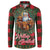 Santa and Higland Cows Scottish Christmas Button Sweatshirt Tartan Pattern - Wonder Print Shop
