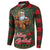 Santa and Higland Cows Scottish Christmas Button Sweatshirt Tartan Pattern - Wonder Print Shop