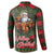 Santa and Higland Cows Scottish Christmas Button Sweatshirt Tartan Pattern - Wonder Print Shop