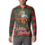 Santa and Higland Cows Scottish Christmas Button Sweatshirt Tartan Pattern - Wonder Print Shop