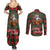Santa and Higland Cows Scottish Christmas Couples Matching Summer Maxi Dress and Long Sleeve Button Shirt Tartan Pattern - Wonder Print Shop