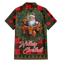 Santa and Higland Cows Scottish Christmas Family Matching Tank Maxi Dress and Hawaiian Shirt Tartan Pattern - Wonder Print Shop