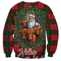 Santa and Higland Cows Scottish Christmas Sweatshirt Tartan Pattern - Wonder Print Shop
