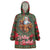 Santa and Higland Cows Scottish Christmas Wearable Blanket Hoodie Tartan Pattern - Wonder Print Shop