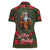 Santa and Higland Cows Scottish Christmas Women Polo Shirt Tartan Pattern - Wonder Print Shop