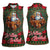 Santa and Higland Cows Scottish Christmas Women Sleeveless Polo Shirt Tartan Pattern - Wonder Print Shop