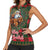Santa and Higland Cows Scottish Christmas Women Sleeveless Polo Shirt Tartan Pattern - Wonder Print Shop