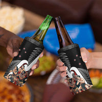 New Zealand Te Matatini 4 in 1 Can Cooler Tumbler Kapa Haka and Silver Fern - Maori Art Pattern - Wonder Print Shop