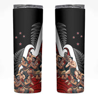 New Zealand Te Matatini Skinny Tumbler Kapa Haka and Silver Fern - Maori Art Pattern - Wonder Print Shop