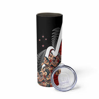 New Zealand Te Matatini Skinny Tumbler Kapa Haka and Silver Fern - Maori Art Pattern - Wonder Print Shop