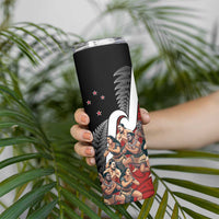 New Zealand Te Matatini Skinny Tumbler Kapa Haka and Silver Fern - Maori Art Pattern - Wonder Print Shop