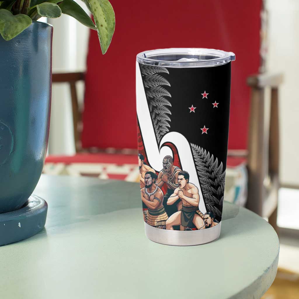 New Zealand Te Matatini Tumbler Cup Kapa Haka and Silver Fern - Maori Art Pattern - Wonder Print Shop
