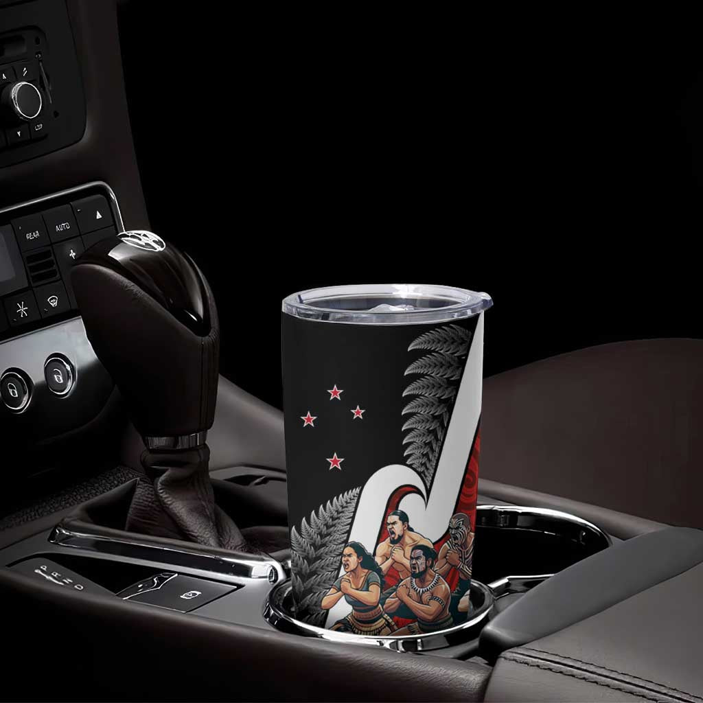 New Zealand Te Matatini Tumbler Cup Kapa Haka and Silver Fern - Maori Art Pattern - Wonder Print Shop