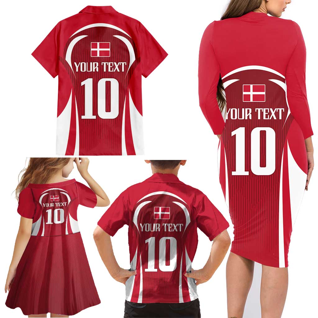 Denmark Football 2024 Go Champion Family Matching Long Sleeve Bodycon Dress and Hawaiian Shirt - Wonder Print Shop