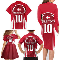 Denmark Football 2024 Go Champion Family Matching Long Sleeve Bodycon Dress and Hawaiian Shirt - Wonder Print Shop