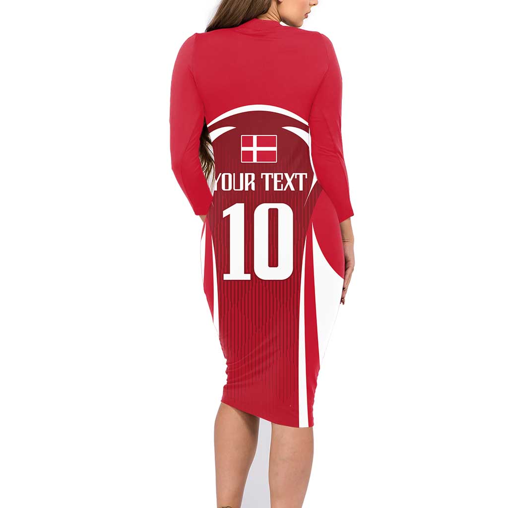 Denmark Football 2024 Go Champion Family Matching Long Sleeve Bodycon Dress and Hawaiian Shirt - Wonder Print Shop