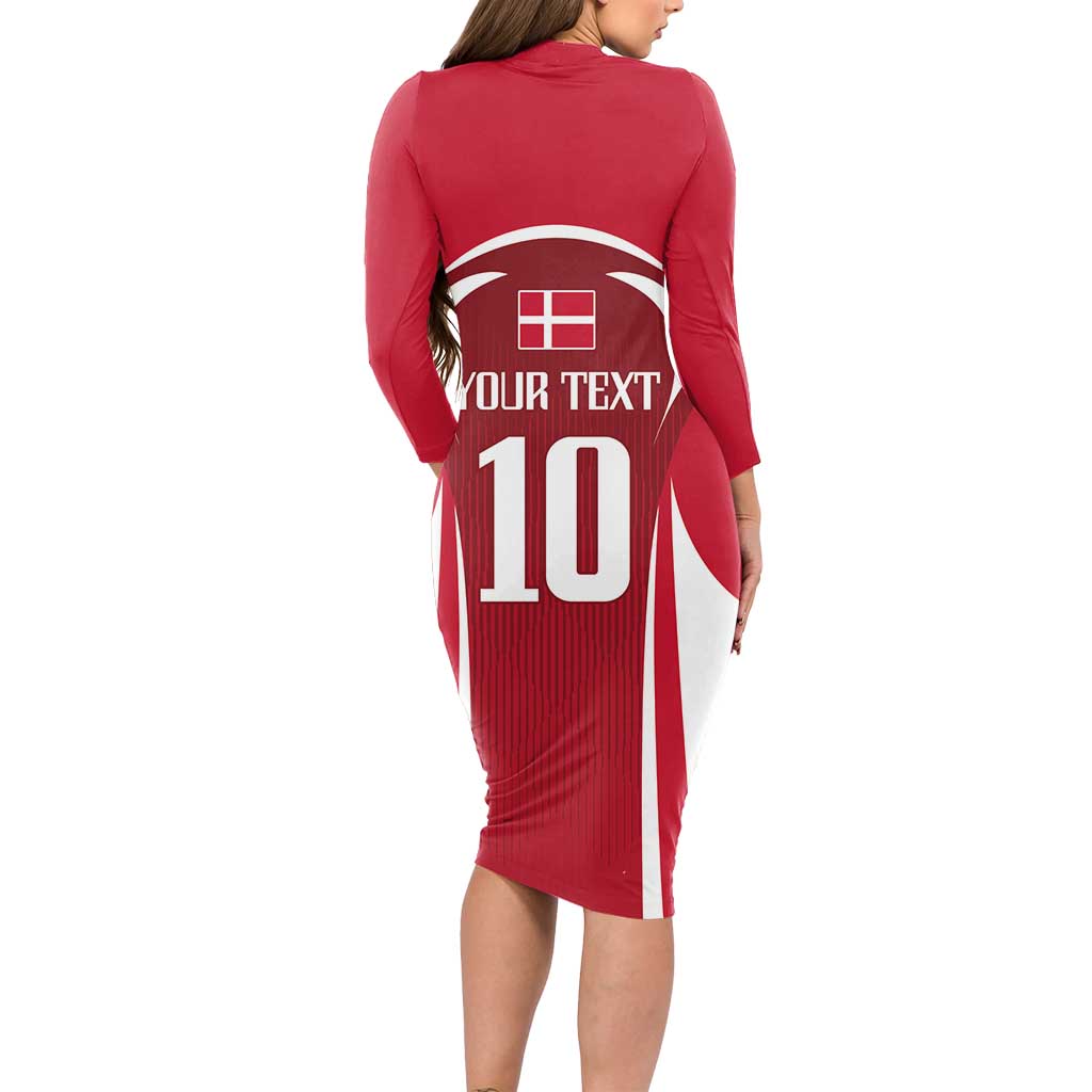 Denmark Football 2024 Go Champion Long Sleeve Bodycon Dress - Wonder Print Shop