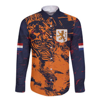 Netherlands Football 2024 Go Champion Long Sleeve Button Shirt - Wonder Print Shop