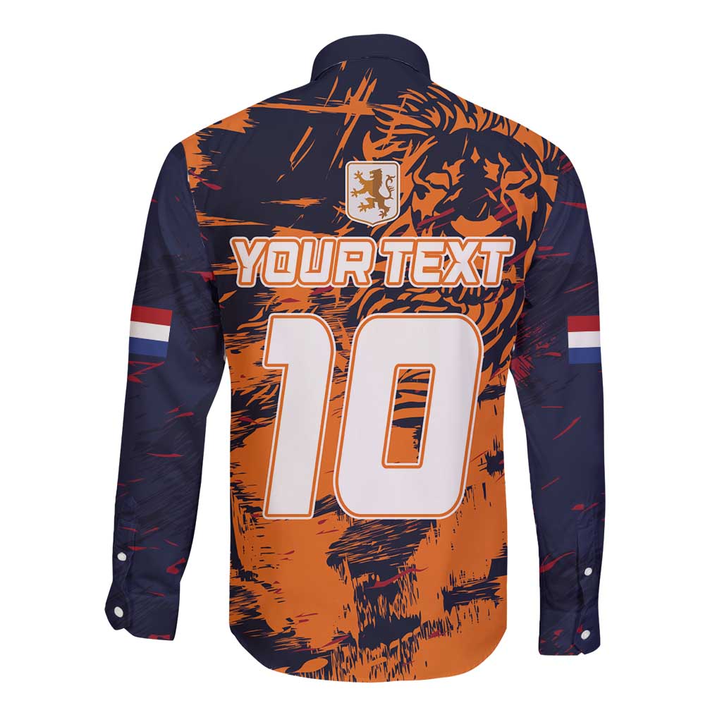 Netherlands Football 2024 Go Champion Long Sleeve Button Shirt - Wonder Print Shop