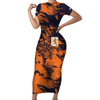 Netherlands Football 2024 Go Champion Short Sleeve Bodycon Dress - Wonder Print Shop
