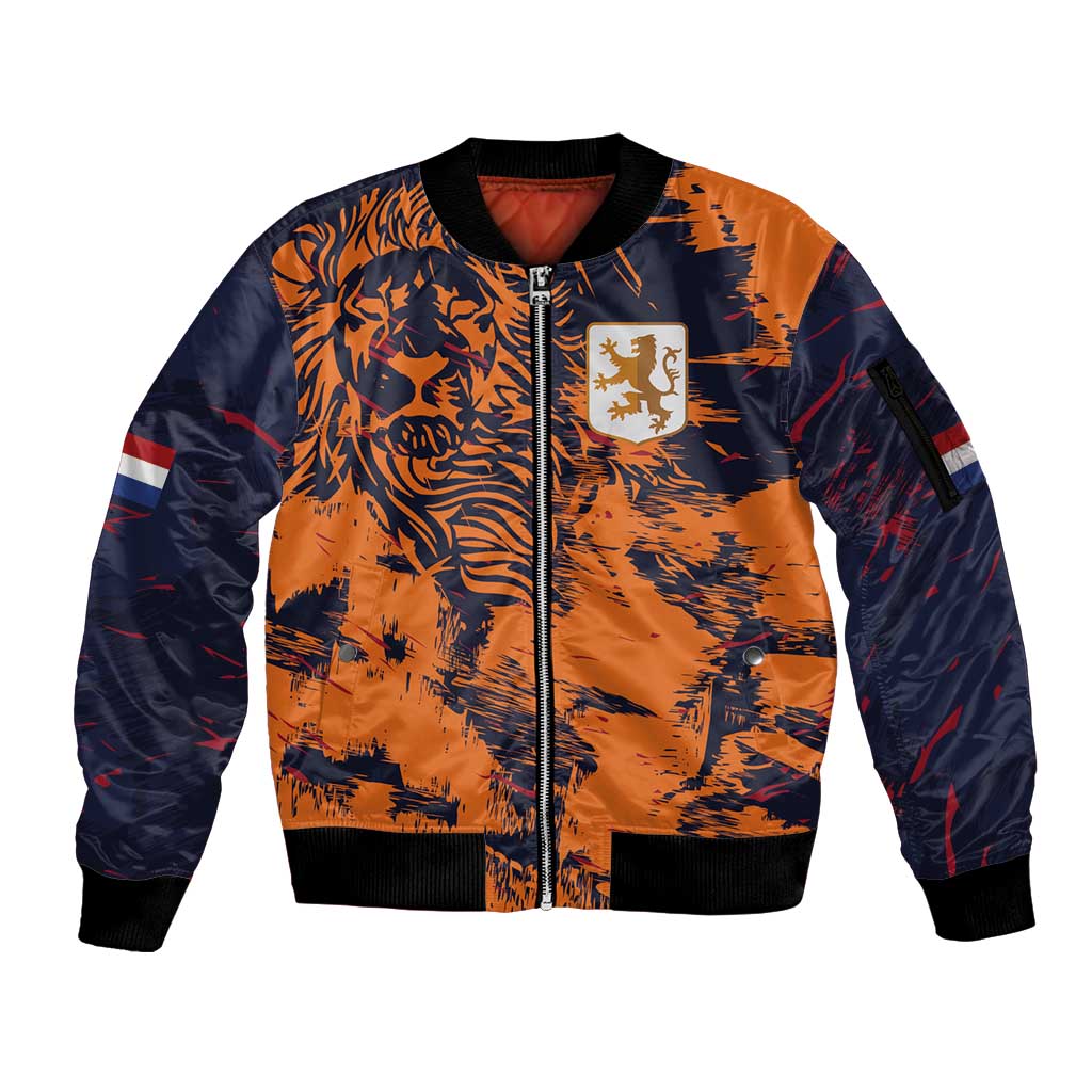 Netherlands Football 2024 Go Champion Sleeve Zip Bomber Jacket - Wonder Print Shop