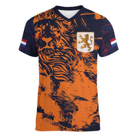 Netherlands Football 2024 Go Champion Women V-Neck T-Shirt - Wonder Print Shop