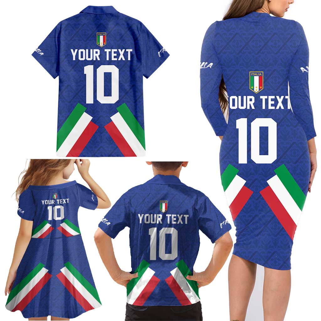 Italy Football 2024 Go Champion Family Matching Long Sleeve Bodycon Dress and Hawaiian Shirt - Wonder Print Shop
