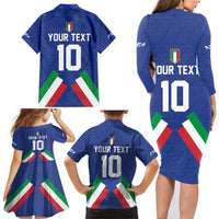 Italy Football 2024 Go Champion Family Matching Long Sleeve Bodycon Dress and Hawaiian Shirt - Wonder Print Shop