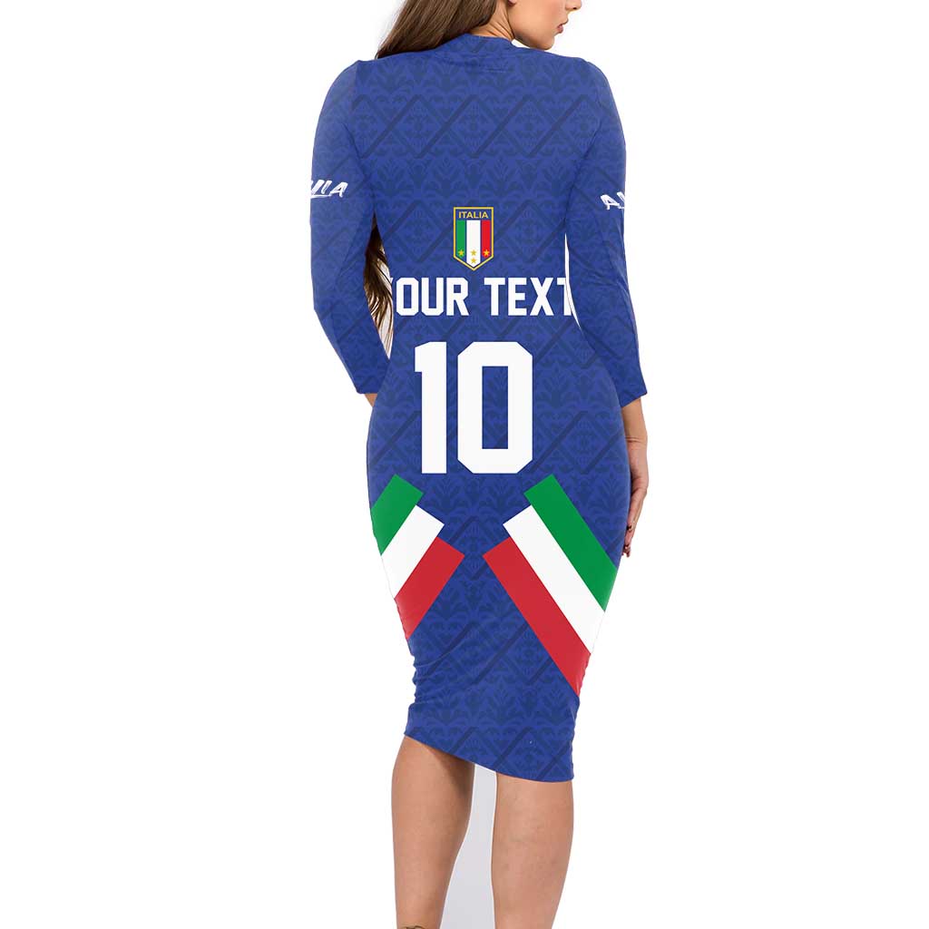 Italy Football 2024 Go Champion Family Matching Long Sleeve Bodycon Dress and Hawaiian Shirt - Wonder Print Shop