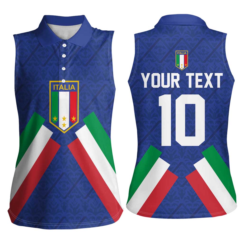 Italy Football 2024 Go Champion Women Sleeveless Polo Shirt - Wonder Print Shop