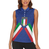 Italy Football 2024 Go Champion Women Sleeveless Polo Shirt - Wonder Print Shop