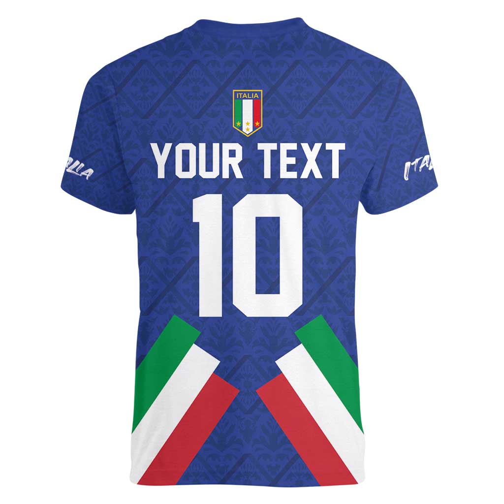 Italy Football 2024 Go Champion Women V-Neck T-Shirt - Wonder Print Shop