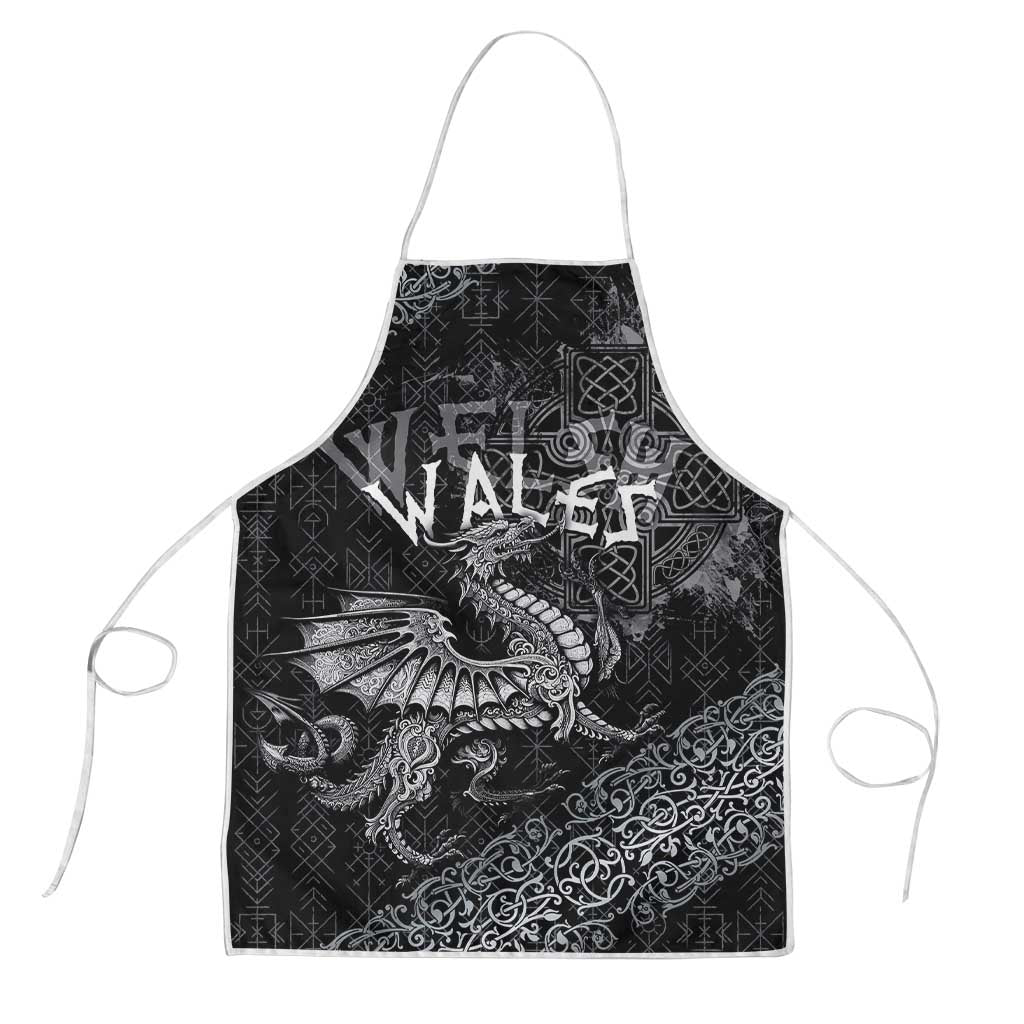 Welsh Celtic Culture Apron Wales Y Ddraig Goch with Runes Symbols - Wonder Print Shop
