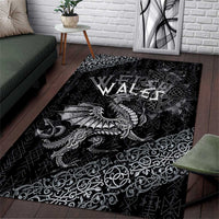 Welsh Celtic Culture Area Rug Wales Y Ddraig Goch with Runes Symbols - Wonder Print Shop