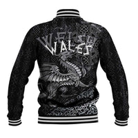 Welsh Celtic Culture Baseball Jacket Wales Y Ddraig Goch with Runes Symbols - Wonder Print Shop